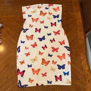 Printed Butterfly Fitted Dress